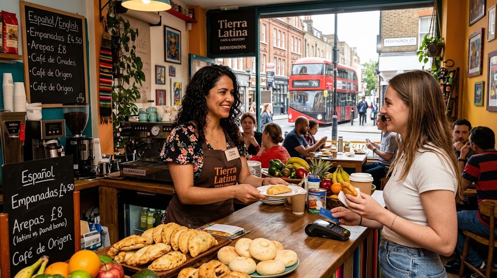 Comensales en un restaurante latino de Londres compartiendo comida