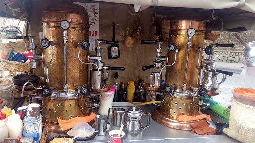 Vaporera tradicional utilizada para preparar café