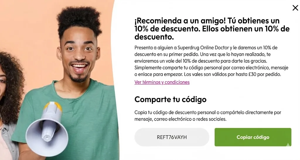 Imagen informativa sobre Superdrug y las compras de farmacia online en Reino Unido